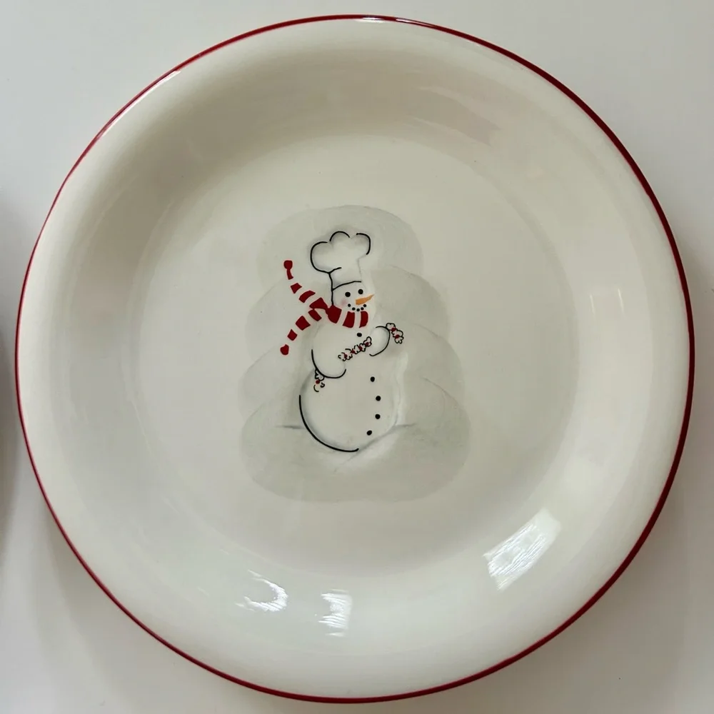 Williams-Sonoma Holiday Snowman Plates- Set of 8